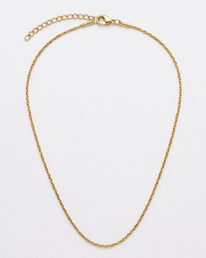 Dainty Boston Chain Necklace | Gold