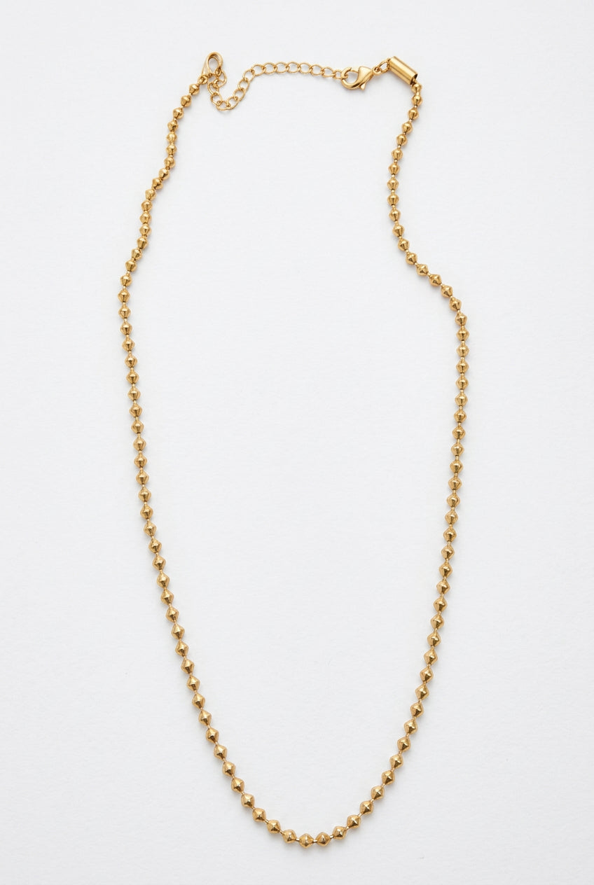 Dainty Triangle Bead Chain Necklace | Gold