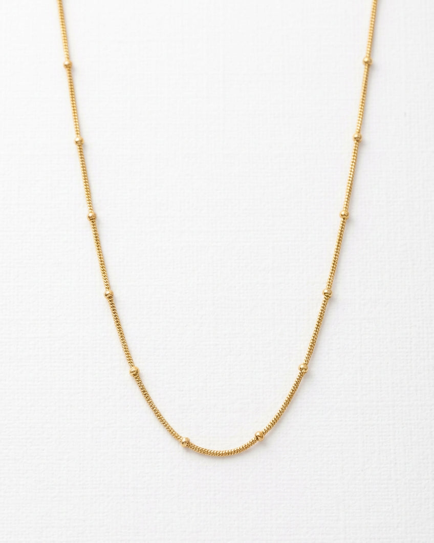 Dainty Satellite Snake Chain Necklace | Gold