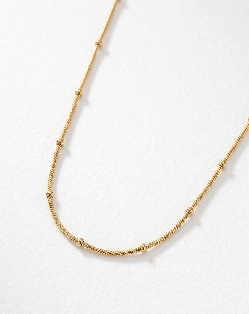 Dainty Satellite Snake Chain Necklace | Gold