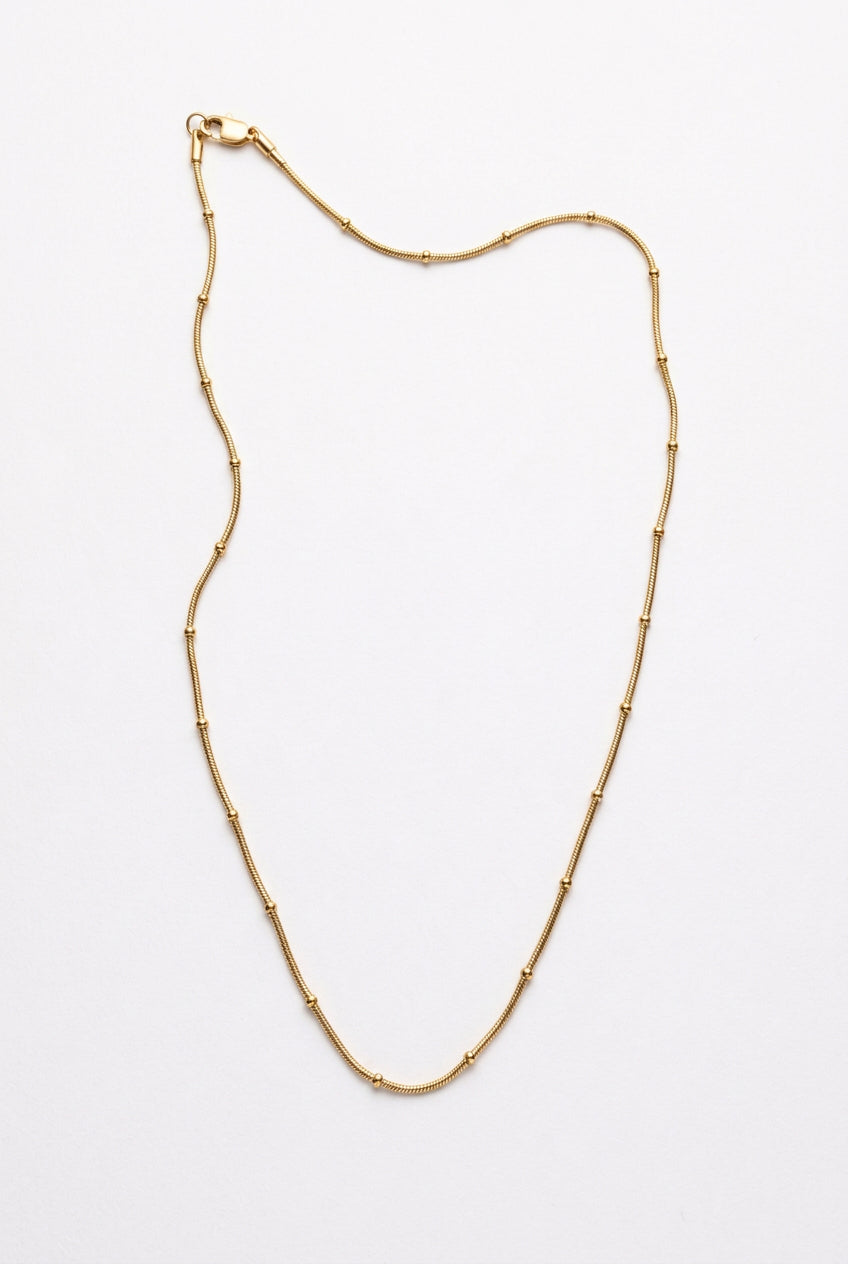 Dainty Satellite Snake Chain Necklace | Gold