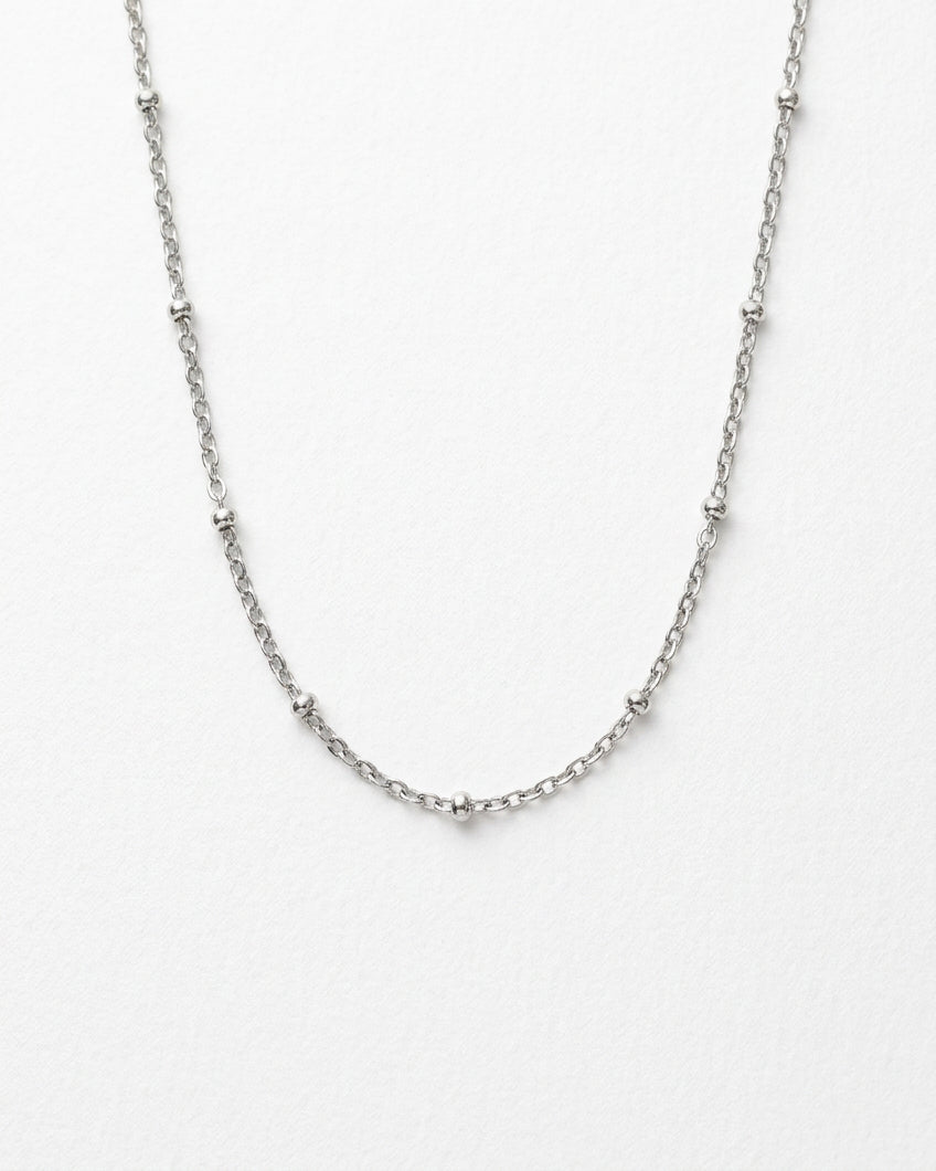 Dainty Satellite Chain Necklace | Silver