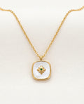 Mother of Pearl Star Green Zircon Necklace | Gold