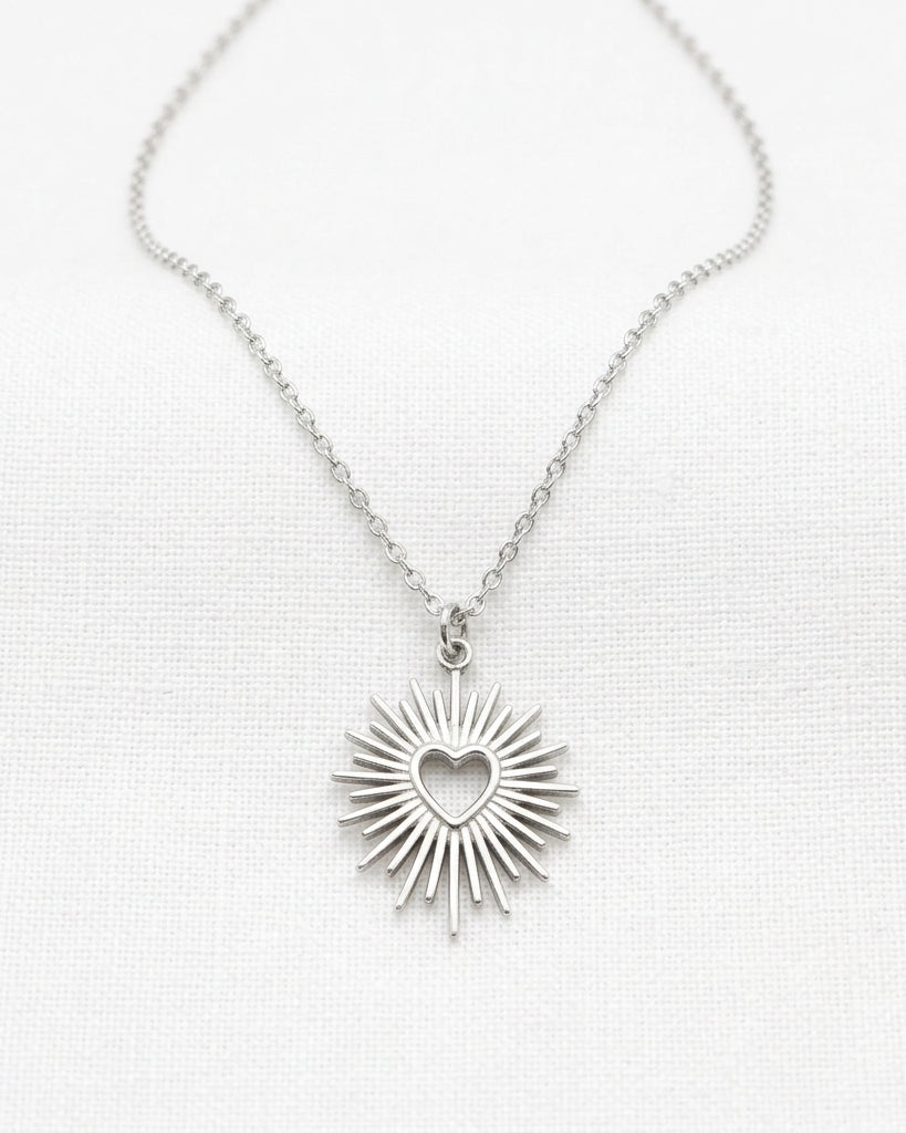 Sparkle Heart Necklace | Silver