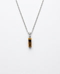 Tiger Eye Bar Pendant Necklace | Silver