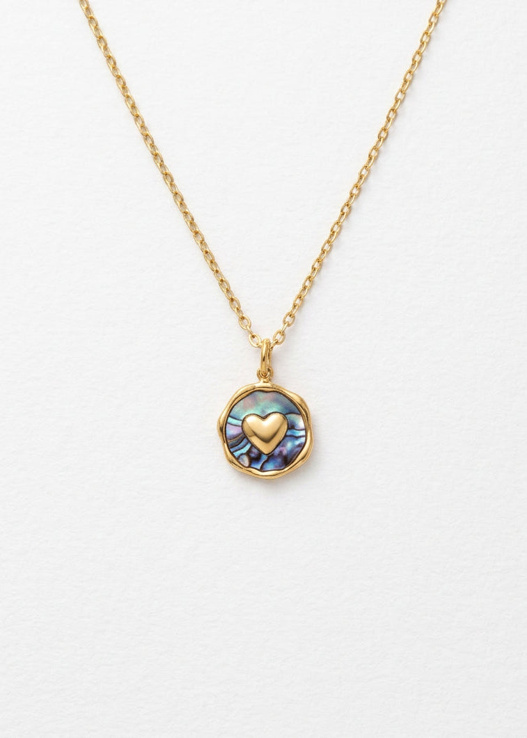 Heart Abalone Shell Necklace | Gold