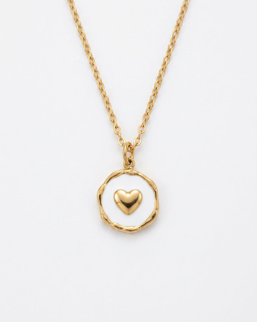 Heart Mother of Pearl Necklace | Gold