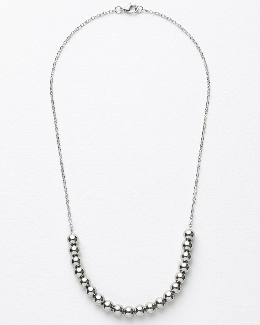 Sphere Bead Necklace | Silver