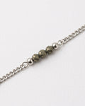 Pyrite Cuban Chain Bracelet | Silver