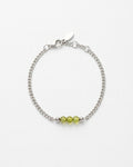 Peridot Cuban Chain Bracelet | Silver