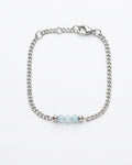 Aquamarine Cuban Chain Bracelet | Silver