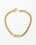 Peridot Cuban Chain Bracelet | Gold