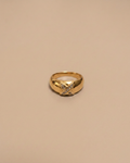 X Chunky Zircon Ring | Gold