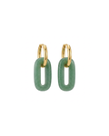 Aventurine Oval Removable Earring | Gold