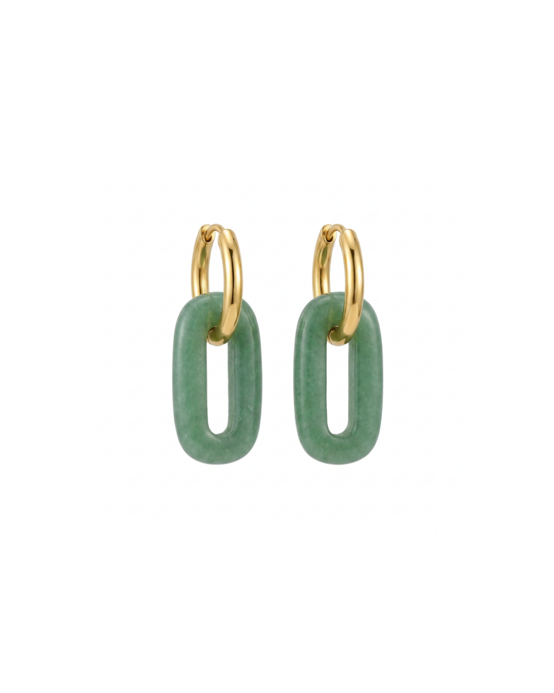 Aventurine Oval Removable Earring | Gold
