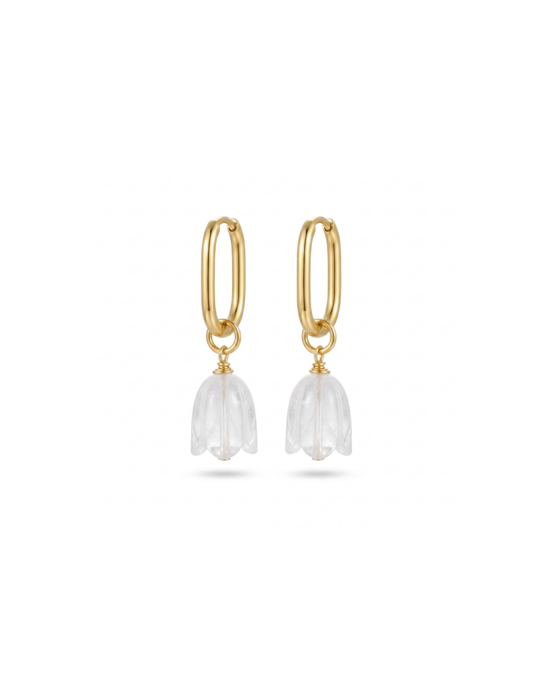 Bluebell White Quartz Removable Earring | Gold