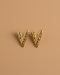 Dotted Heart Stud Earring | Gold