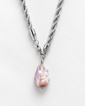 Bayu Pink Baroque  Necklace | Silver