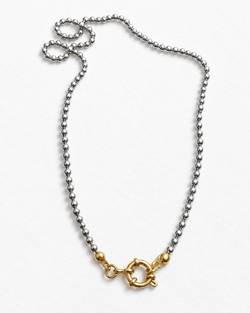 Minimal Bead Mixtone Necklace | Mixtone