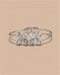 Flower Zircon Cuff Bangle | Silver