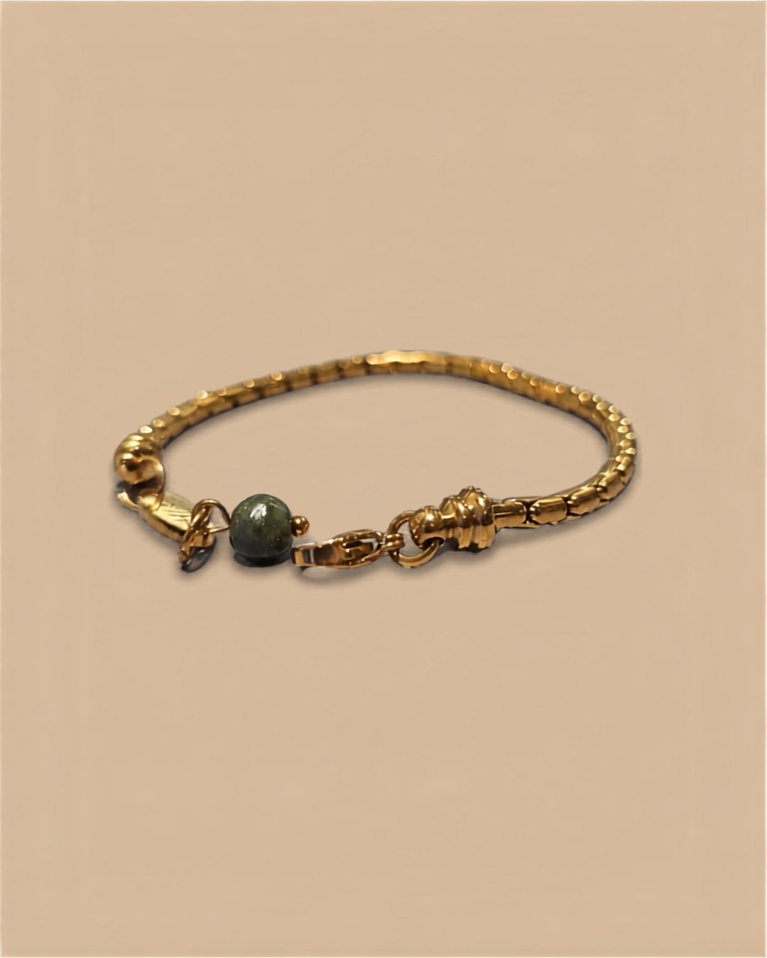Boston Link Bracelet with Jadeite | Gold