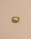 Croissant with Zircon Ring | Gold