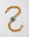 Abalone Shell Cuban Bracelet | Gold