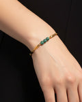 Jadeite Bar Link Bracelet | Gold