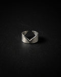 Geometric Lined Adjustable Ring | Silver