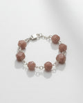Bloom Statement Strawberry Quartz Bracelet | Silver