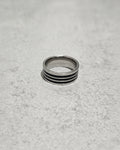 Black Enamel Triple Ring | Silver