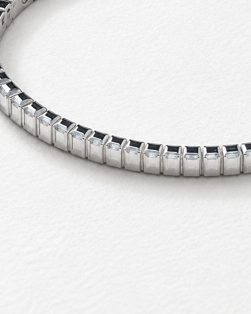 Plain Rectangle Bangle | Silver