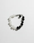 Midnight White Jade and Obsidian Bracelet | Silver