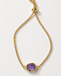 Pesona Oval Amethyst Slide Bracelet | Gold
