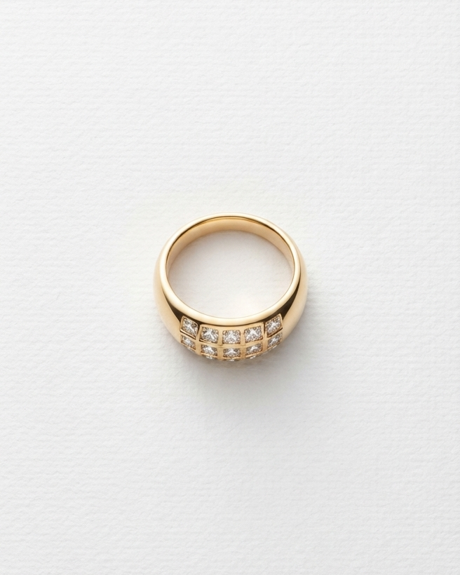 Dotted Zircon Ring | Gold