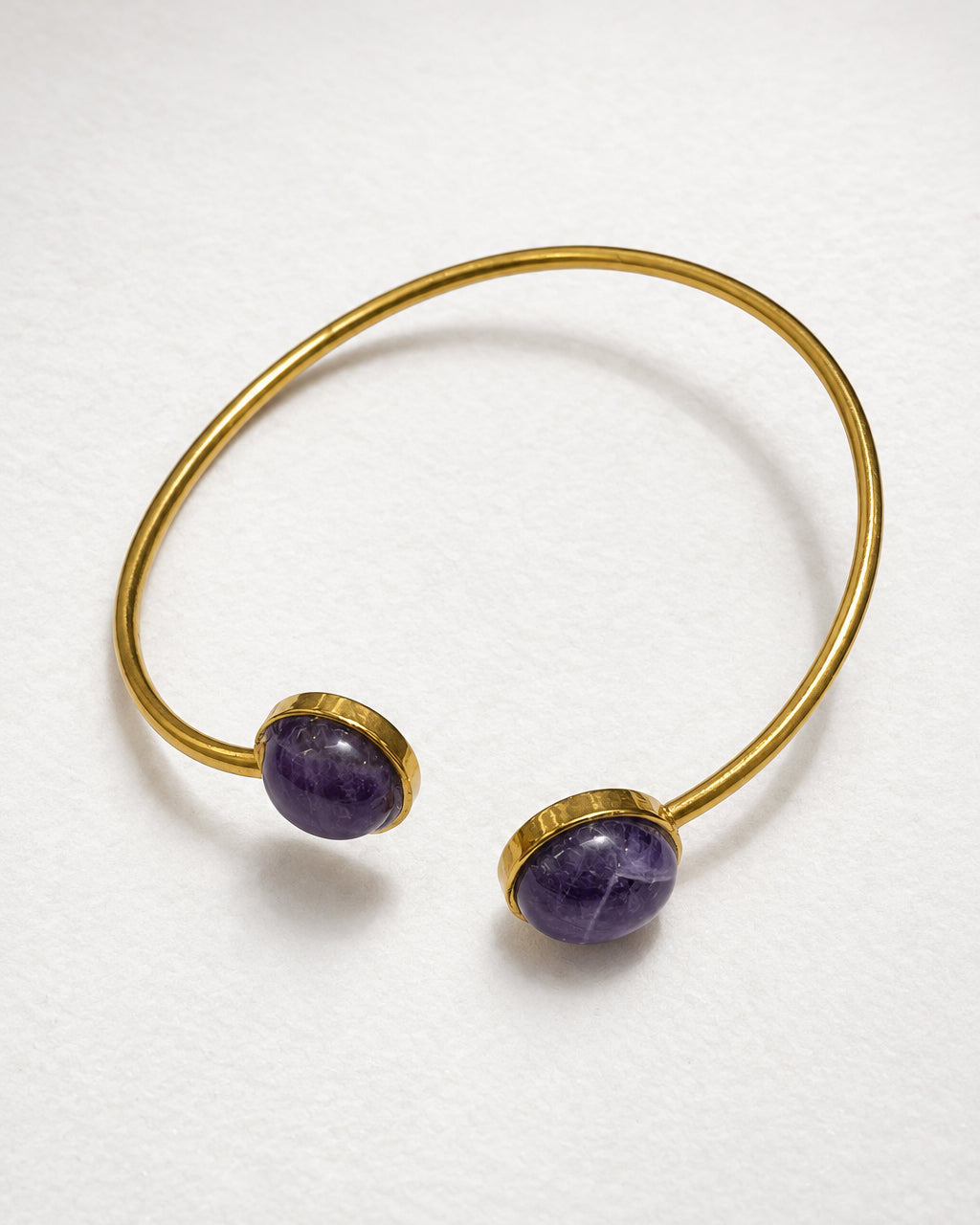 Pesona Cuff Bangle with Amethyst | Gold
