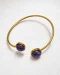 Pesona Cuff Bangle with Amethyst | Gold