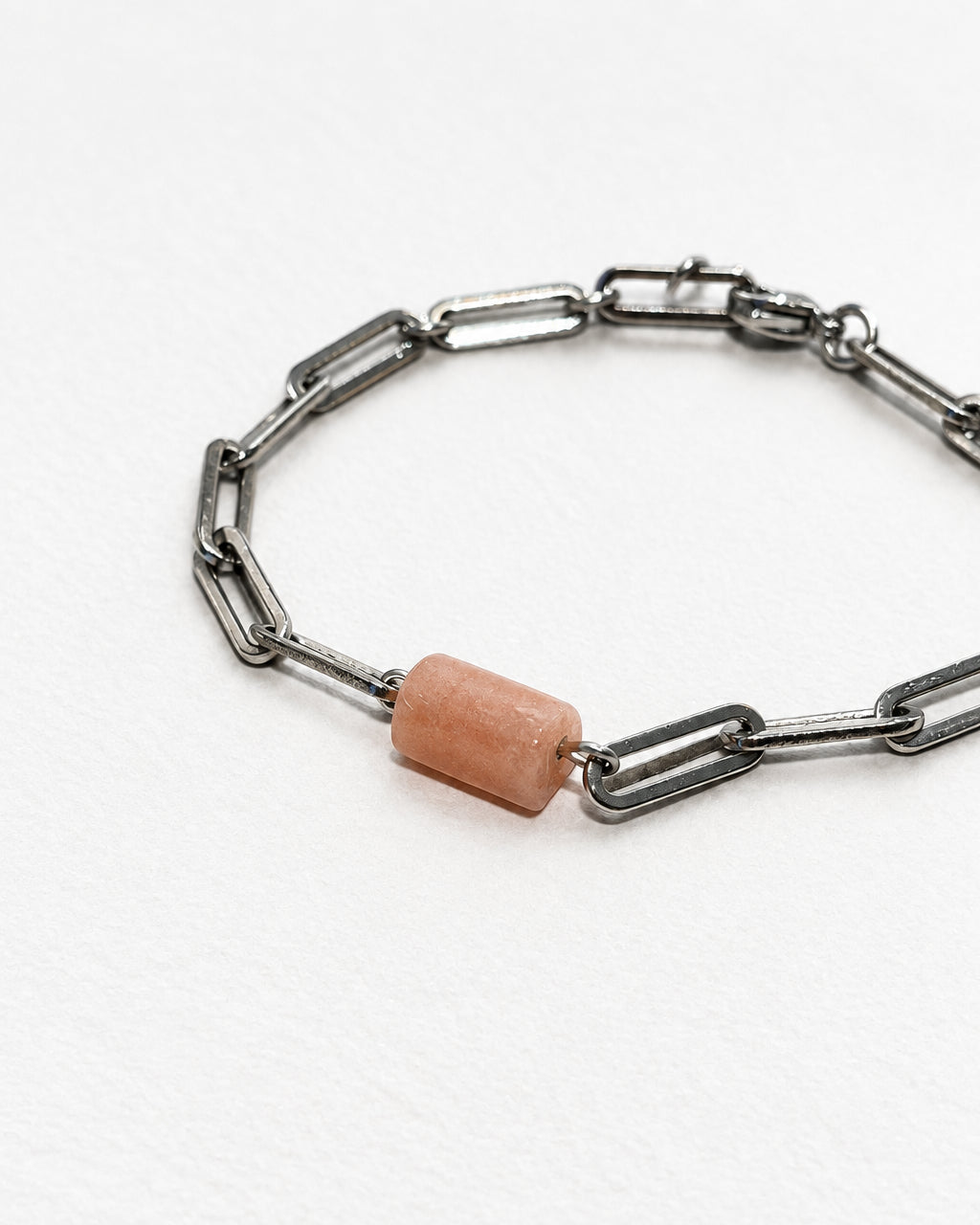 Sunstone Paperclip Chain Bracelet | Silver