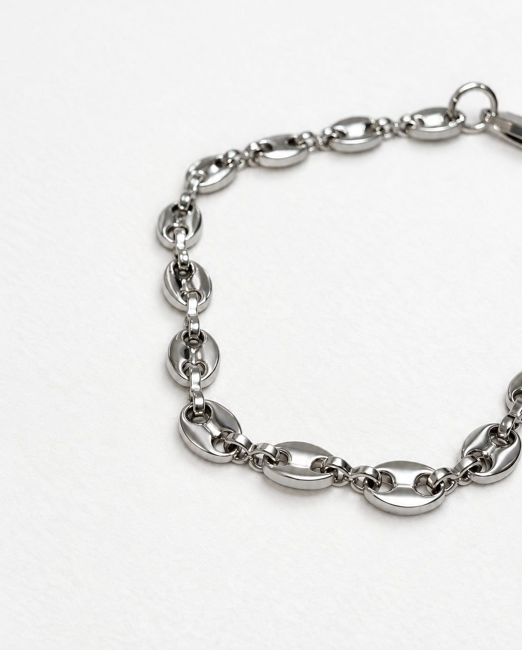 Coffee Link Chain Bracelet | Silver