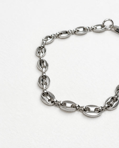 Coffee Link Chain Bracelet | Silver
