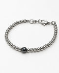 Hematite Metal Bead Bracelet | Silver