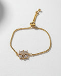 Square Star Pave Zircon Slide Bracelet | Gold