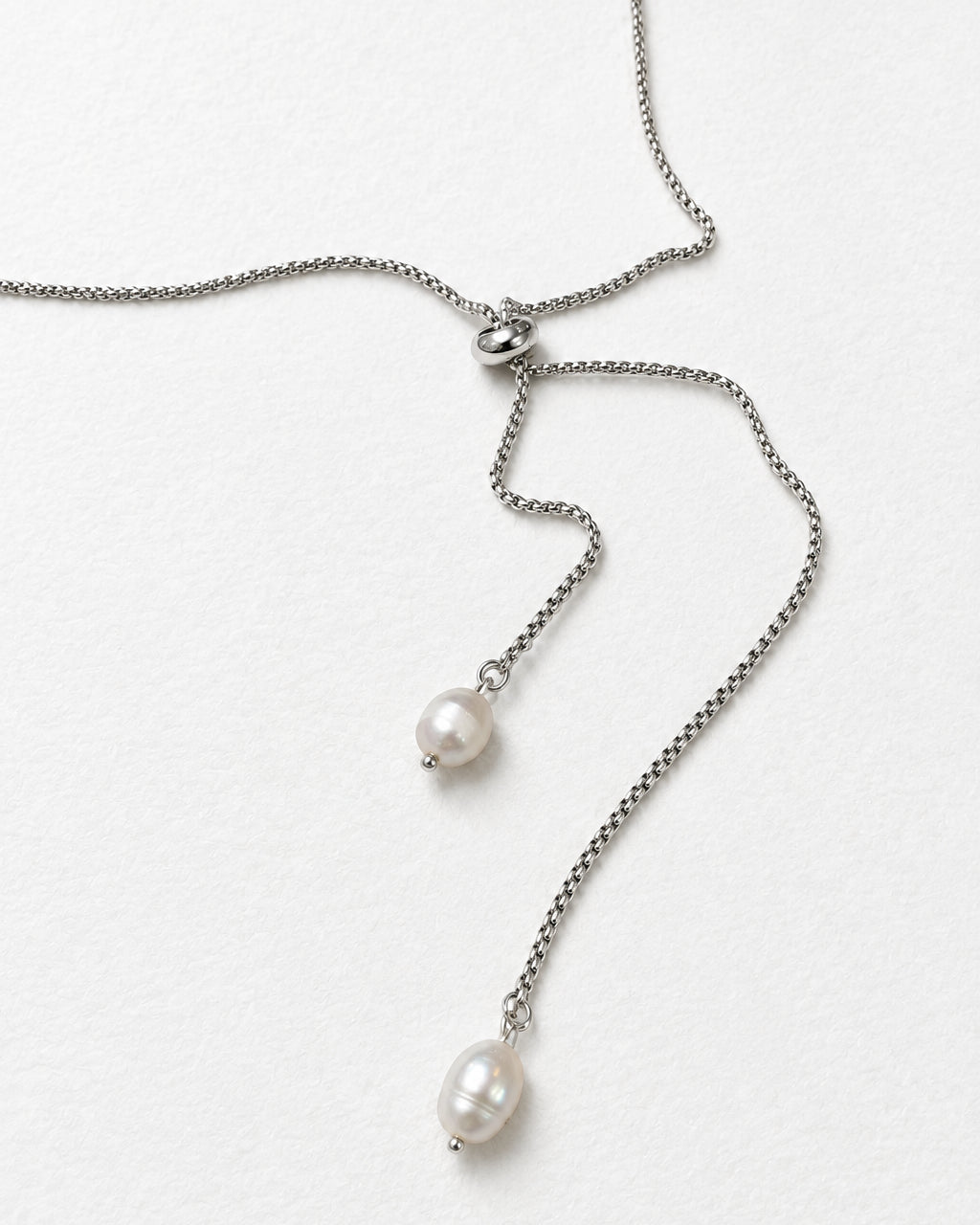Pearl Slide Necklace | Silver