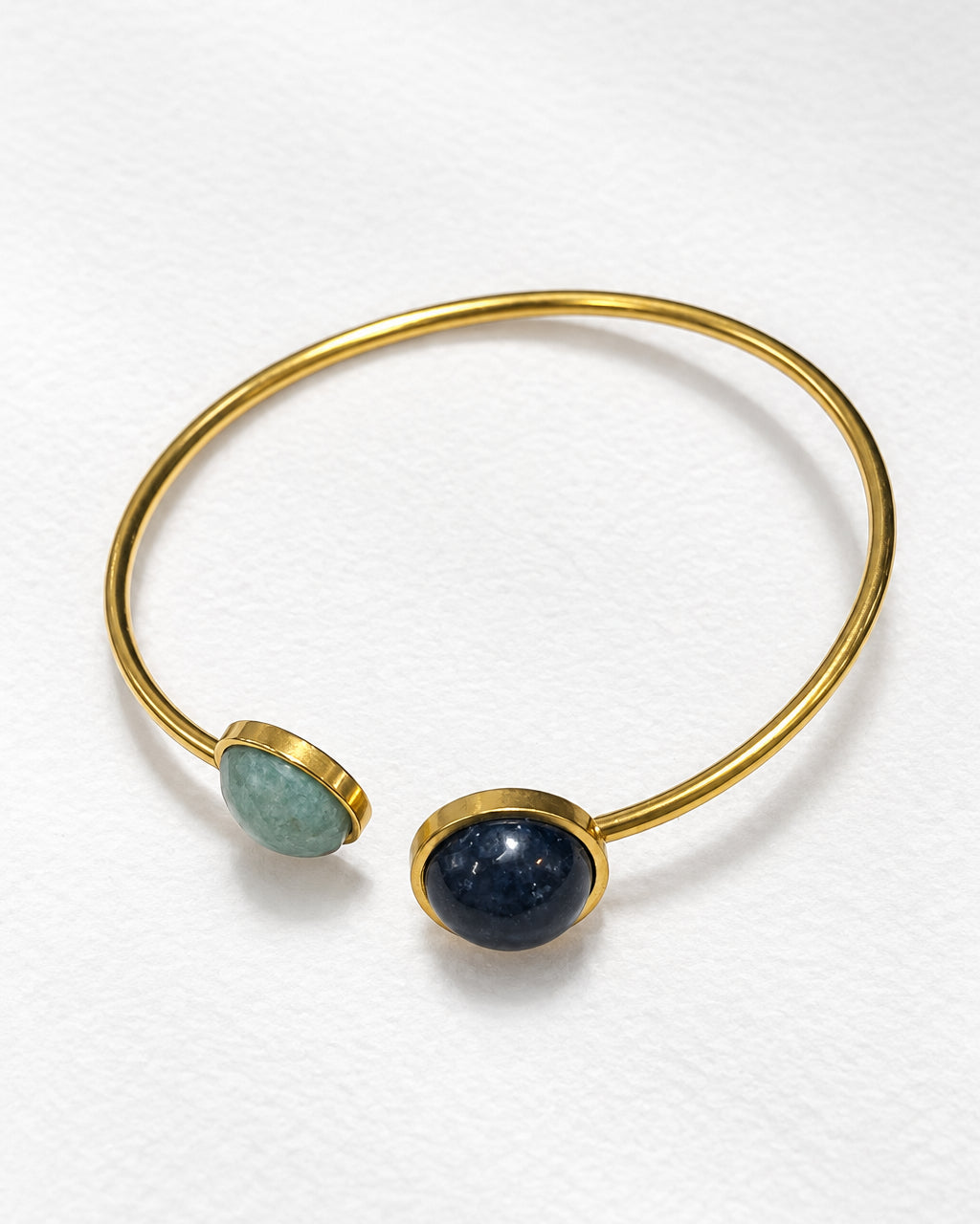 Pesona Cuff Bangle with Amazonite | Gold