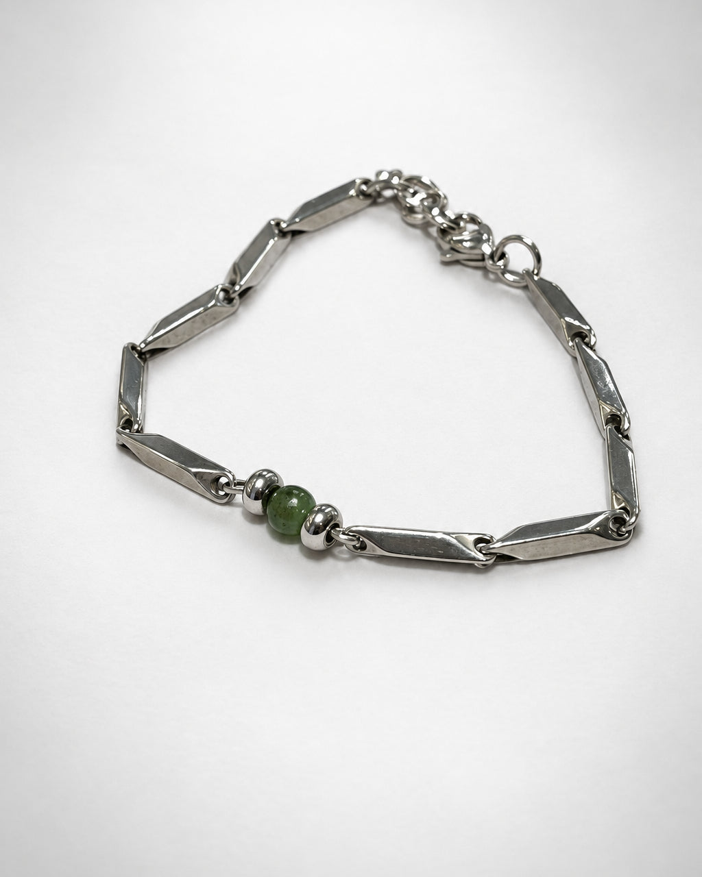 Jadeite Barlink Bracelet | Silver