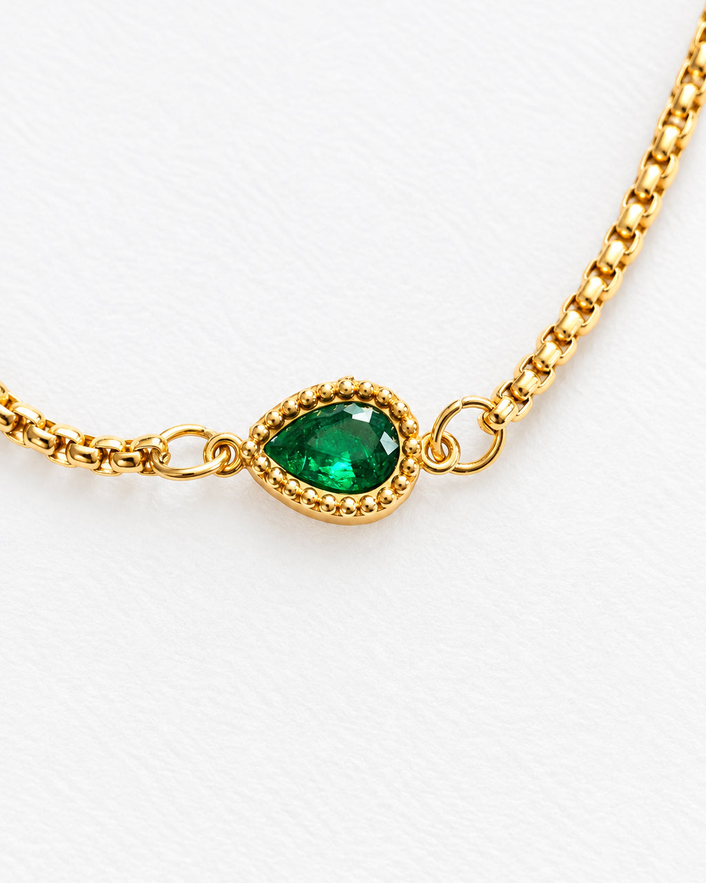 Dainty Zircon Green Slide Bracelet | Gold