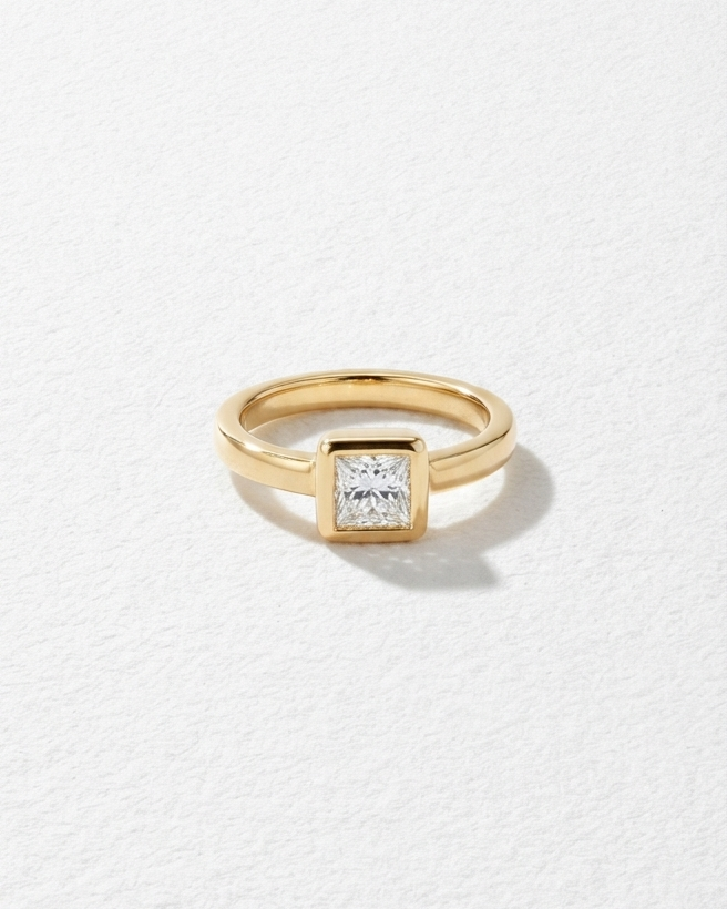 Embun Zircon Square Ring | Gold