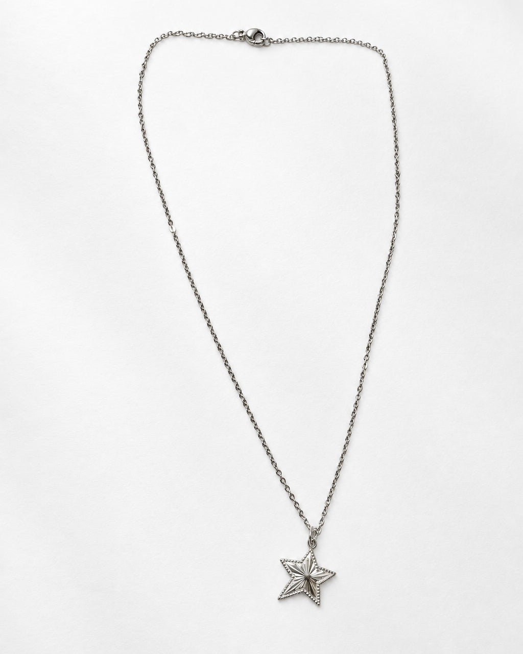 Lined Star Necklace | Silver