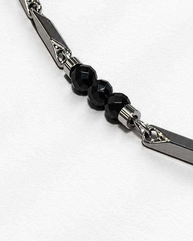 Obsidian Barlink Bracelet | Silver