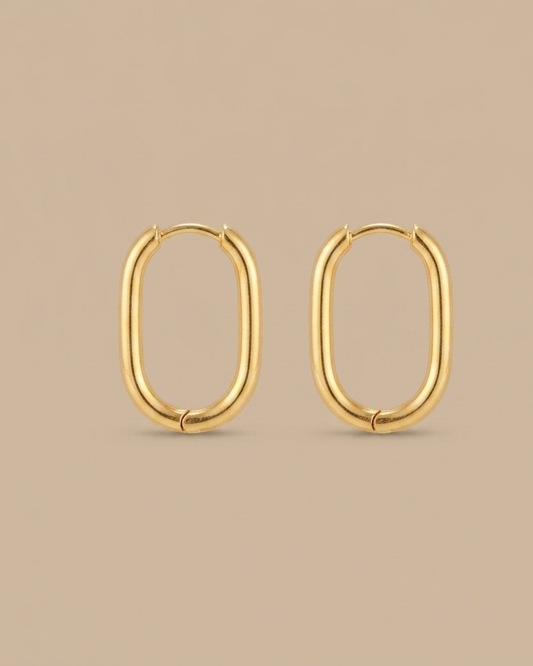 U Rectangle Hoop | Gold